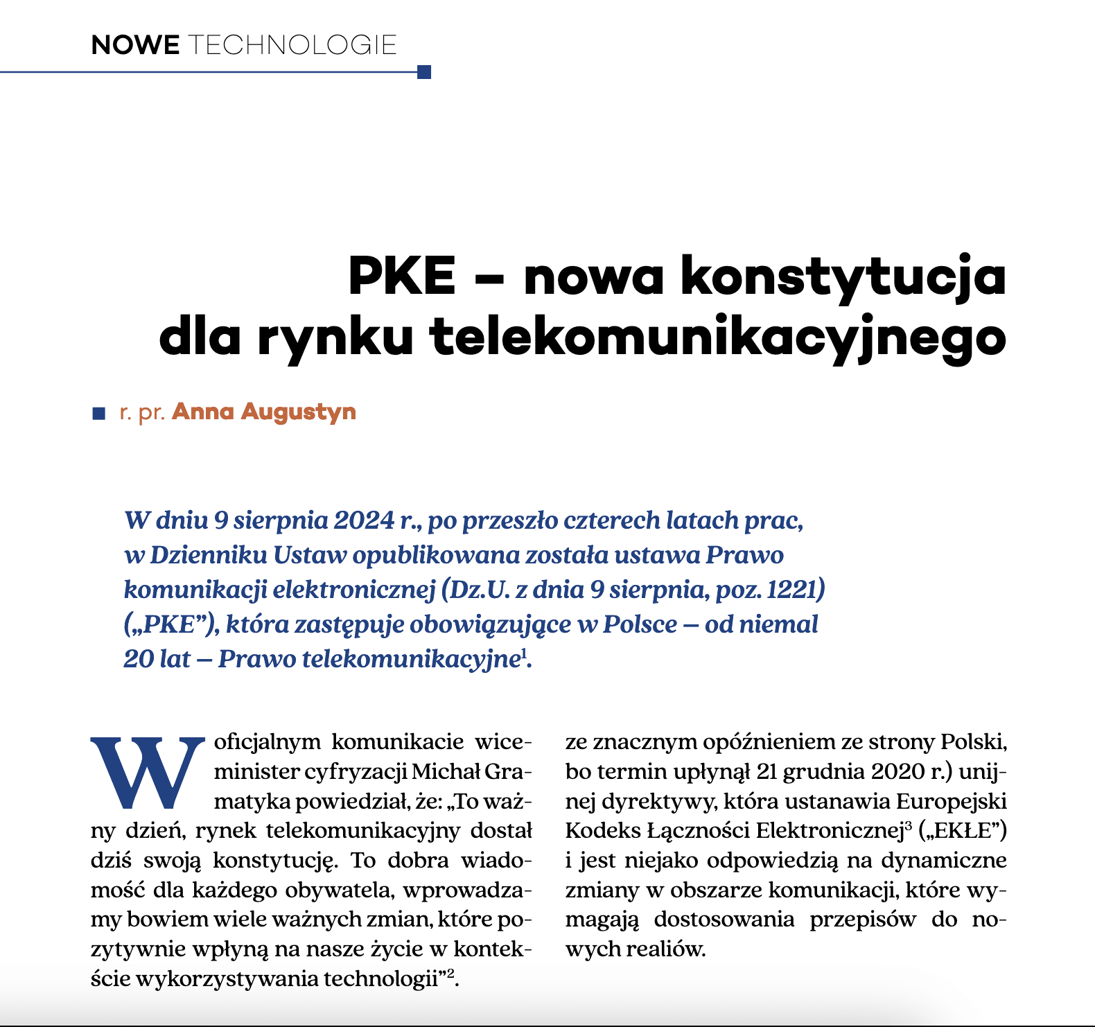 Artykuł w Przeglądzie Radcowskim